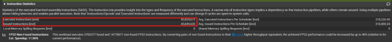 NSight Compute profile (with shared memory usage)